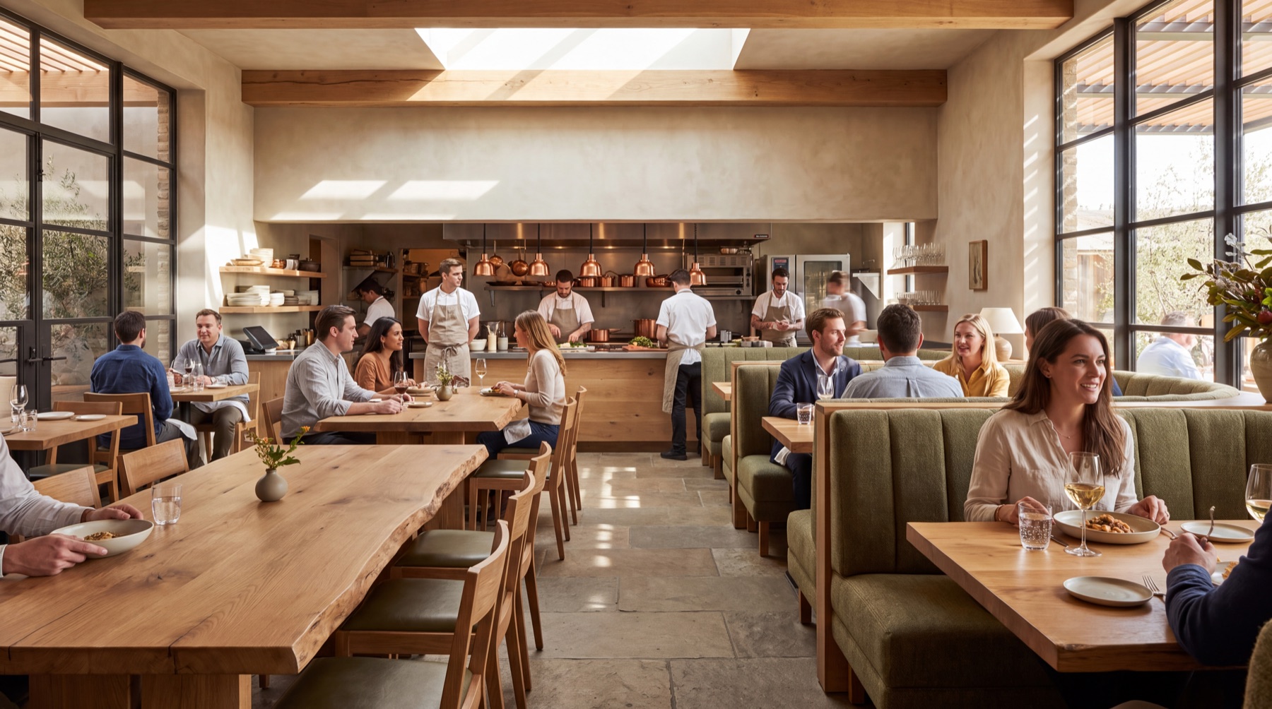Illustrative contemporary American restaurant