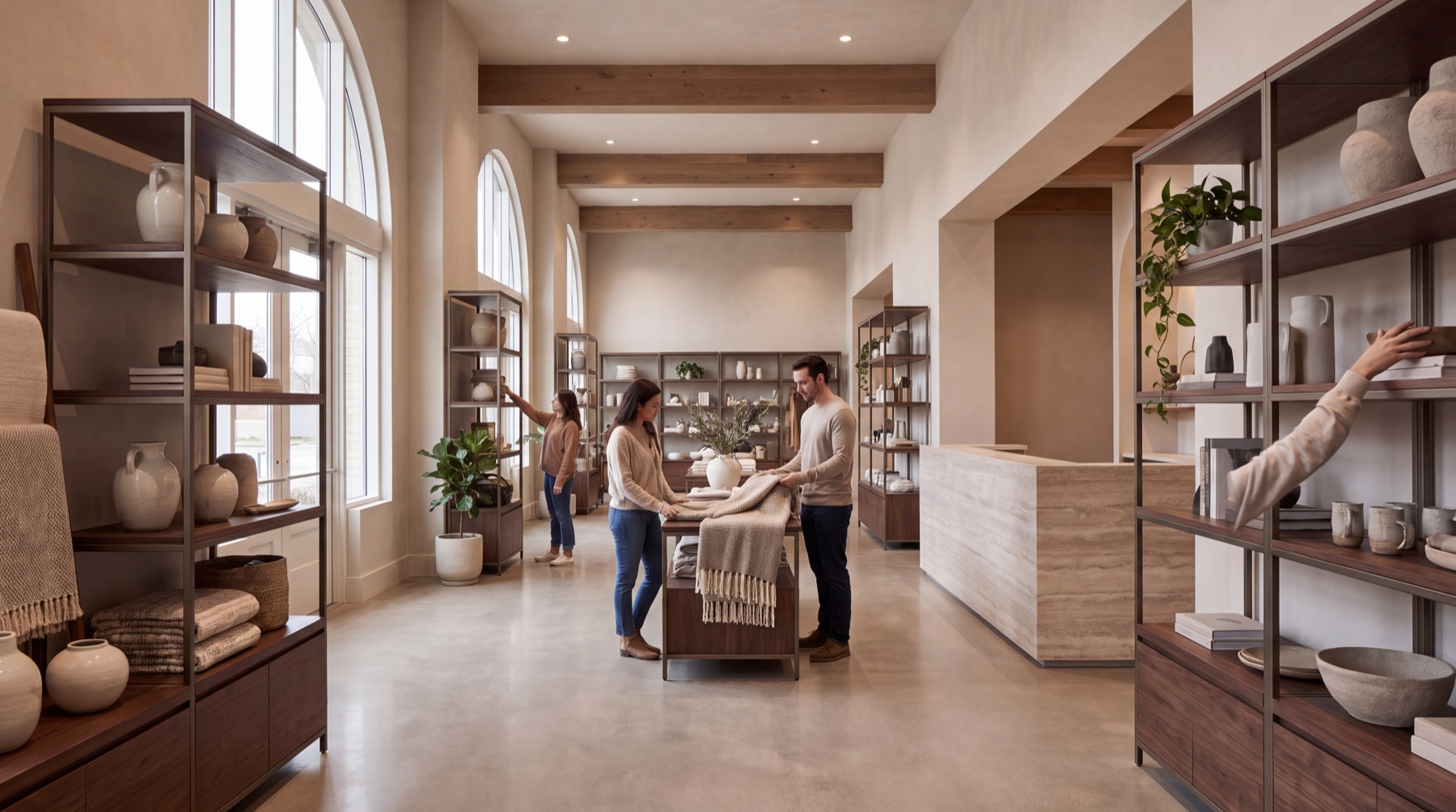 Illustrative contemporary American retail interior